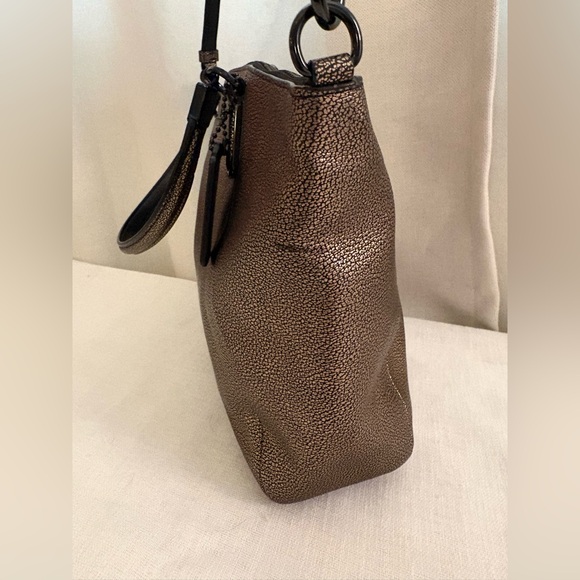 Coach Kelsey Satchel Metallic Bronze Pebbled Leather Crossbody Tote NWOT - Picture 5 of 13